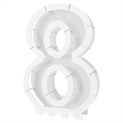 White Balloon Mosaic Number "8" Frame