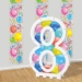 White Balloon Mosaic Number "8" Frame