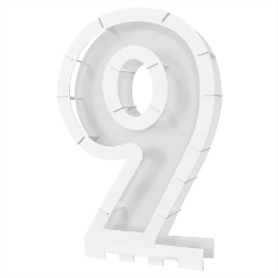 White Balloon Mosaic Number "9" Frame