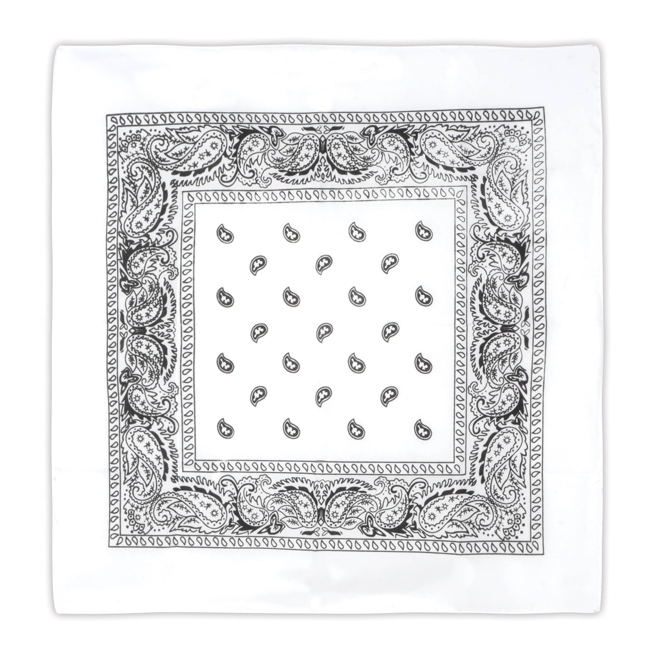 White Bandana (Pack of 12) white bandana, polyester bandana, 22 x 22 bandana, white party accessories, costume bandanas, Western party supplies, craft bandanas, bulk bandanas, white decorations, Party Express bandanas