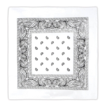 White Bandana (Pack of 12) white bandana, polyester bandana, 22 x 22 bandana, white party accessories, costume bandanas, Western party supplies, craft bandanas, bulk bandanas, white decorations, Party Express bandanas