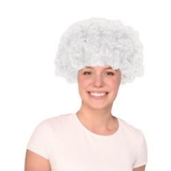 White Curly Wig (Pack of 6) white curly wig, white wig pack, synthetic fiber wig, flame resistant wig, costume wigs, party wigs, group costume accessories, one size fits most wig, team spirit wigs, Party Express wigs