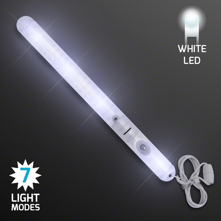 White Flashing LED Wands (Pack of 12) White Flashing LED Wands, flashing, led, light up, wands, party favor, patrol wand, light up wand, wholesale, inexpensive, bulk, baton
