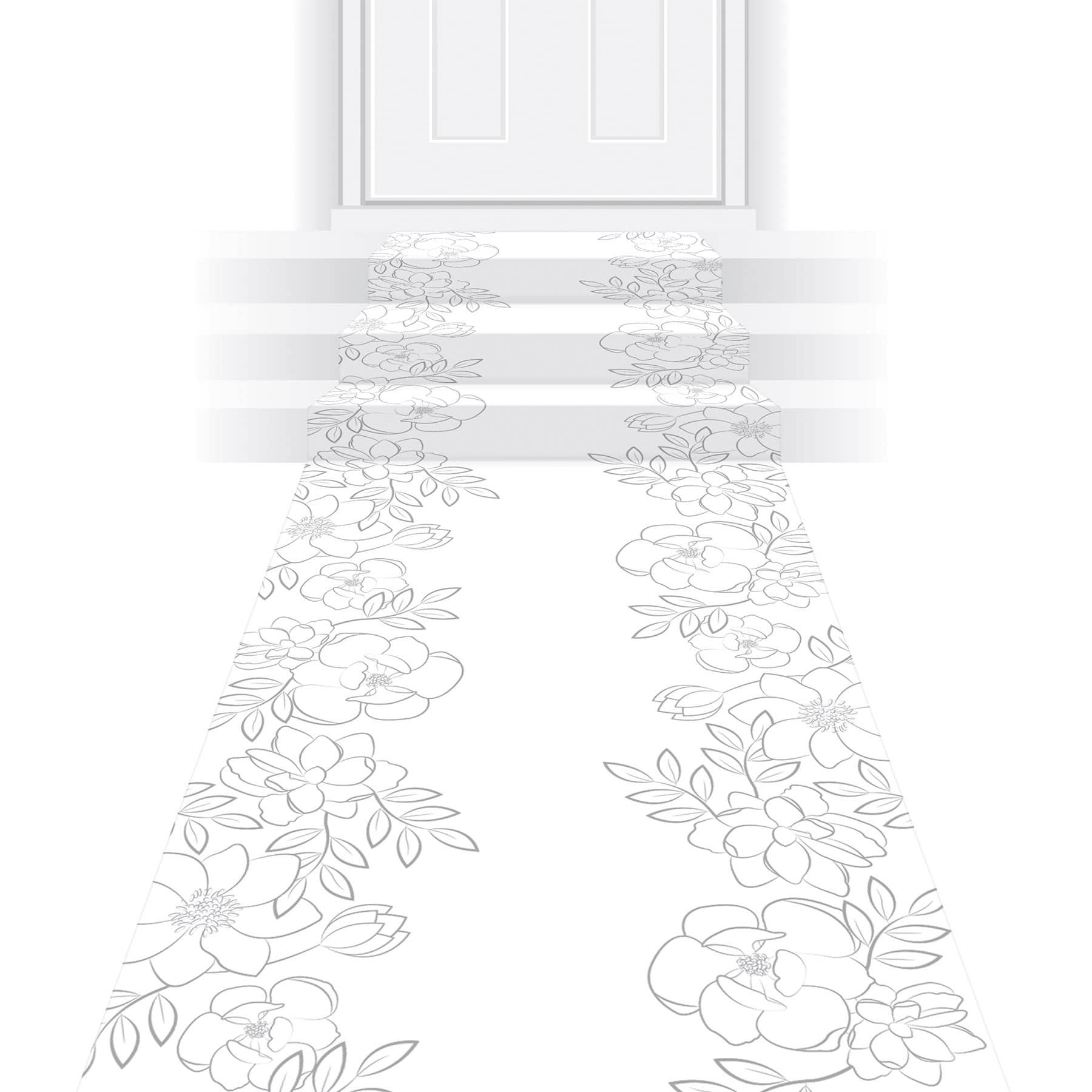 White Floral Runner 