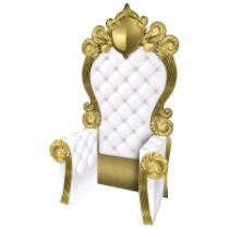 White & Gold 3-D Prom Throne Prop