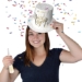 White Gold New Year Hi-Hats (Pack of 25) - 80154-GD25 