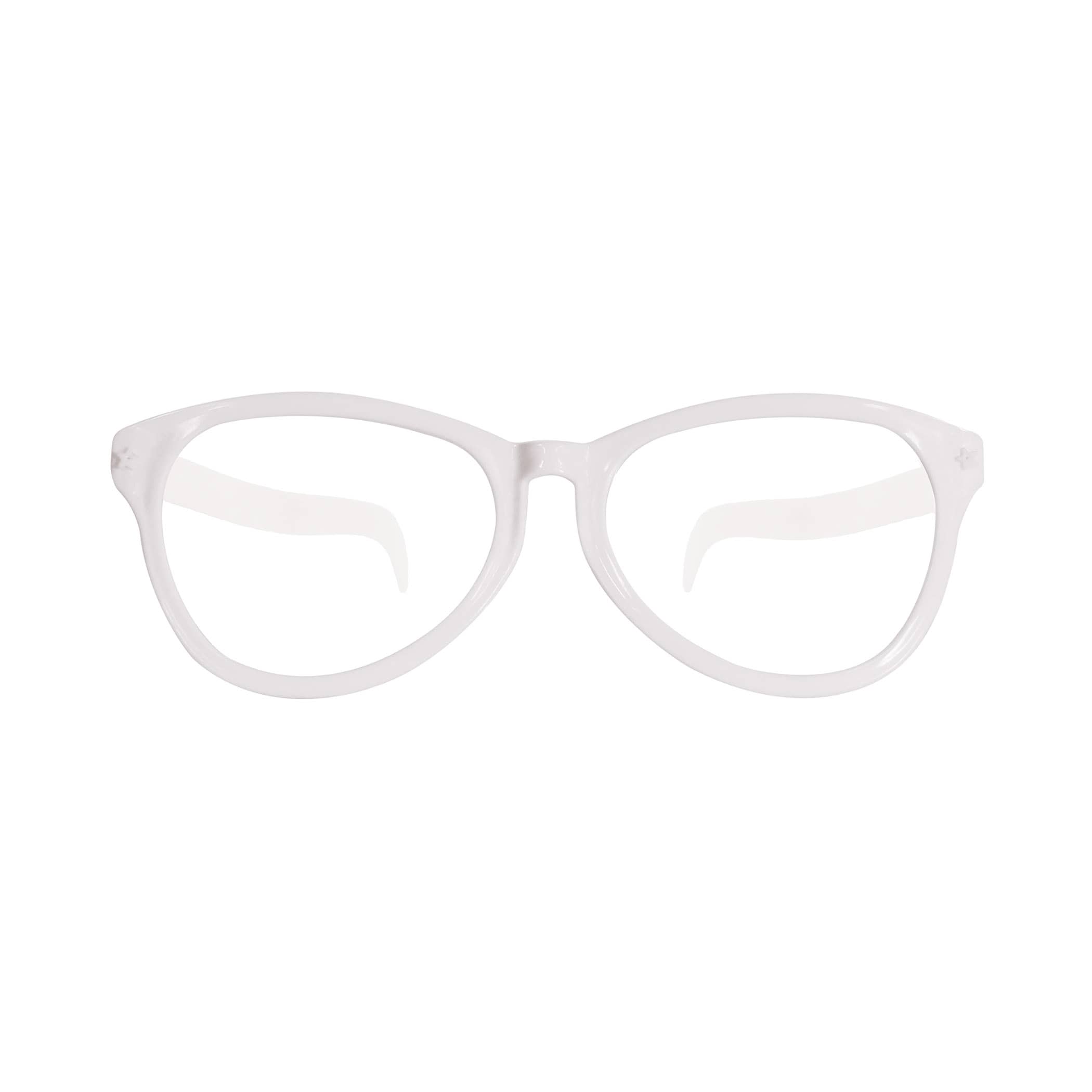 White Jumbo Glasses (Pack of 12) white jumbo glasses, oversized novelty glasses, white party glasses, costume glasses, photo booth props, one size fits most glasses, cosmetic use only, Party Express glasses