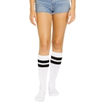 White Knee Socks (Pack of 12 Pairs) white knee socks, knee high socks white, one size fits most socks, polyester blend socks, team socks, spirit day socks, cheer socks, costume socks, bulk socks pack, Party Express socks