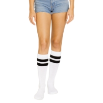 White Knee Socks (Pack of 12 Pairs) white knee socks, knee high socks white, one size fits most socks, polyester blend socks, team socks, spirit day socks, cheer socks, costume socks, bulk socks pack, Party Express socks