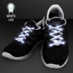 White LED Shoelaces for Night Fun Runs (Pack of 12) white LED shoelaces, light up shoelaces, glow shoelaces, nighttime running gear, fun run accessories, LED laces pack of 12, illuminated shoelaces, safety shoelaces, running accessories LED, glow in the dark laces