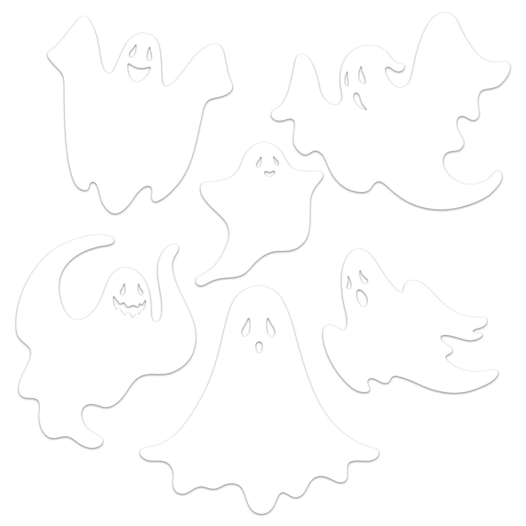 White Plastic Die-Cut Ghosts
