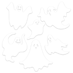 White Plastic Die-Cut Ghosts