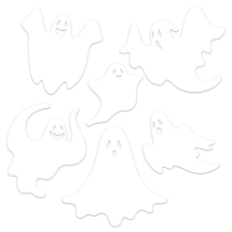 White Plastic Die-Cut Ghosts