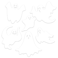 White Plastic Die-Cut Ghosts