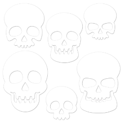 White Plastic Die-Cut Skulls
