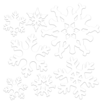 White Plastic Die-Cut Snowflakes