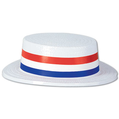 White Plastic Skimmer with Red White and Blue Band