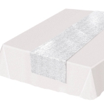 White Sequined Table Runner (Pack of 12) Sequined Table Runner, sequined, table runner, decoration, teal, new year's eve, prom, under the sea, luau, wholesale, inexpensive, bulk