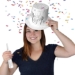 White Silver New Year Hi-Hats (Pack of 25)  - 80154-S25