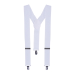 White Suspenders (Pack of 12) white suspenders, adult suspenders, elastic suspenders, 1-1/2 inch suspenders, suspenders pack of 12, costume suspenders, party accessories, group costume accessories, white costume gear, Party Express suspenders