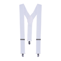 White Suspenders (Pack of 12) white suspenders, adult suspenders, elastic suspenders, 1-1/2 inch suspenders, suspenders pack of 12, costume suspenders, party accessories, group costume accessories, white costume gear, Party Express suspenders