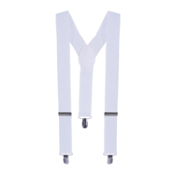 White Suspenders (Pack of 12) white suspenders, adult suspenders, elastic suspenders, 1-1/2 inch suspenders, suspenders pack of 12, costume suspenders, party accessories, group costume accessories, white costume gear, Party Express suspenders
