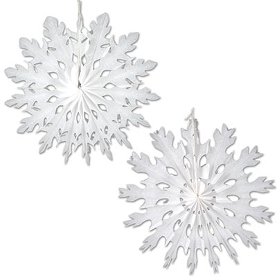 White Tissue Snowflake Hanging Decorations