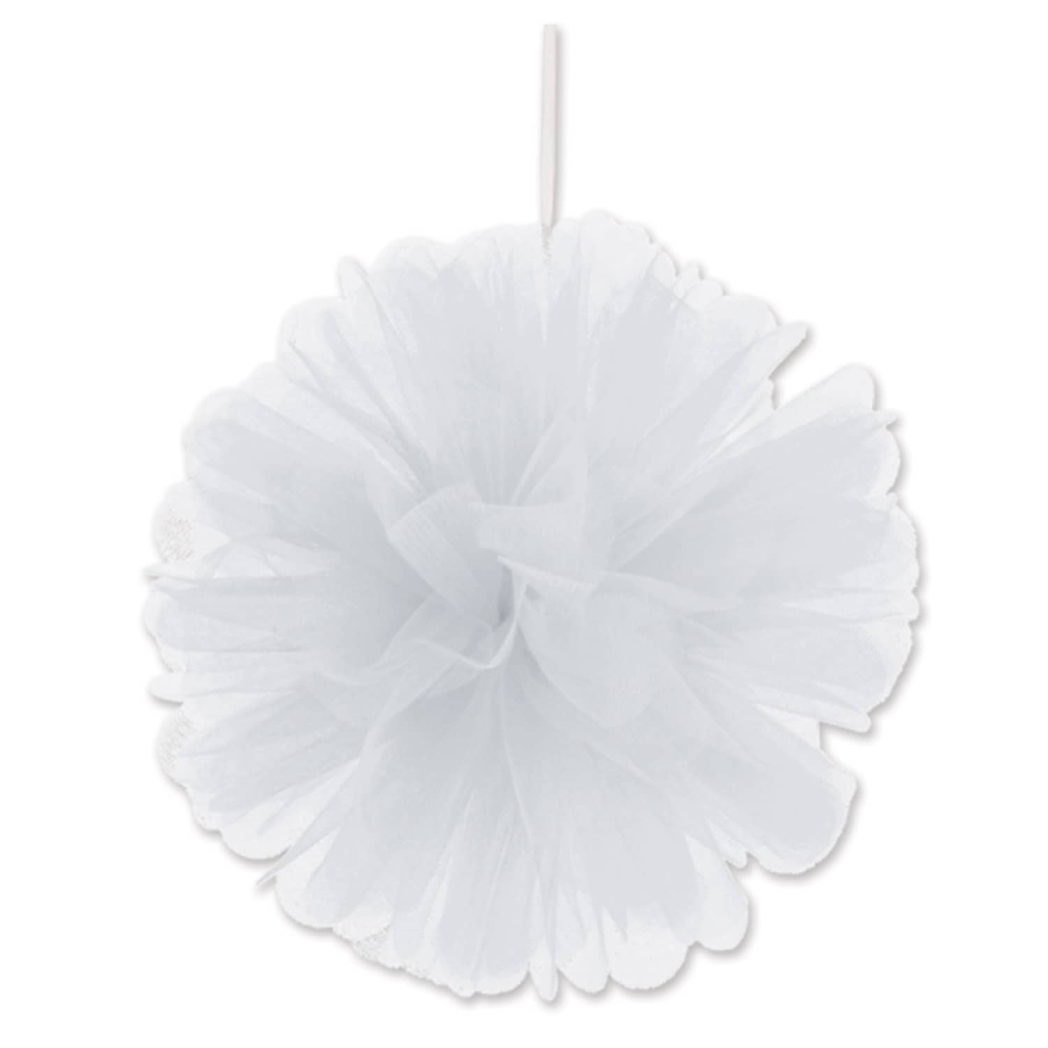White Tulle Balls (Pack of 24) white tulle balls, 8 inch tulle decorations, hanging tulle balls, white party décor, tulle pom poms white, wedding tulle decorations, baby shower tulle décor, Party Express tulle balls
