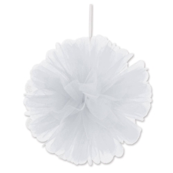 White Tulle Balls (Pack of 24) white tulle balls, 8 inch tulle decorations, hanging tulle balls, white party décor, tulle pom poms white, wedding tulle decorations, baby shower tulle décor, Party Express tulle balls