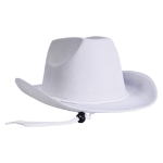 White Velour Cowboy Hat (Pack of 6) white cowboy hat, velour cowboy hat, western party hat, adjustable chin strap hat, cowboy costume accessory, white western hat, party cowboy hats, Party Express western supplies