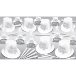 Whiteout - New Year's Party Kit for 50   New Year’s Eve party kit, Whiteout New Year’s Party Kit, Party Express, New Year’s Eve decorations, party hats, tiaras, noisemakers, New Year’s Eve celebration, elegant party supplies, New Year’s Eve accessories.