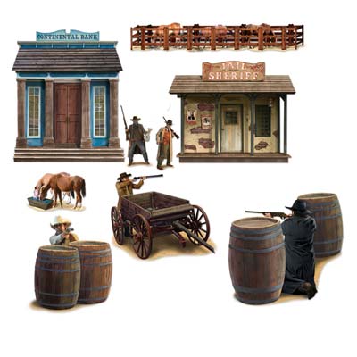 Wild West Shootout Props printed on thin plastic material.