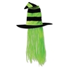 Witch Hat w/Hair (Pack of 6) Witch Hat with Hair, party favor, halloween, green, wholesale, inexpensive, bulk