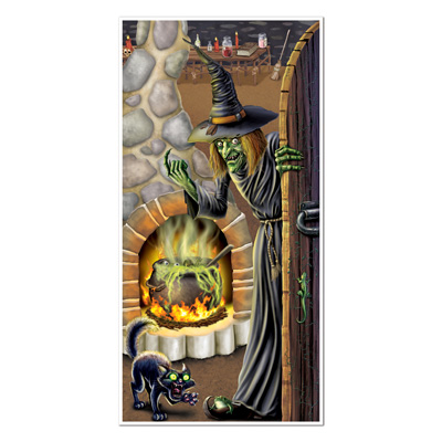 Witchs Brew Door Cover (Pack of 12) Halloween, door, door cover, trick or treat, witch, brew, cat, black cat, spooks, scares, haunts 
