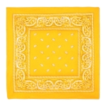 Yellow Bandana (Pack of 12) yellow bandana, polyester bandana, 22 x 22 bandana, yellow party accessories, costume bandanas, Western party supplies, craft bandanas, bulk bandanas, yellow decorations, Party Express bandanas