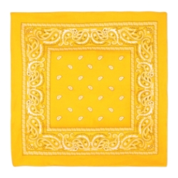 Yellow Bandana (Pack of 12) yellow bandana, polyester bandana, 22 x 22 bandana, yellow party accessories, costume bandanas, Western party supplies, craft bandanas, bulk bandanas, yellow decorations, Party Express bandanas