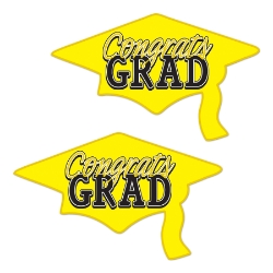 Yellow Congrats Grad Cutouts