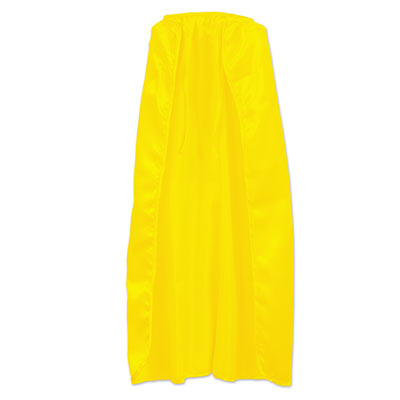 Yellow silk like fabric cape.
