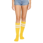 Yellow Knee Socks (Pack of 12 Pairs) yellow knee socks, knee high socks yellow, one size fits most socks, polyester blend socks, team socks, spirit day socks, cheer socks, costume socks, bulk socks pack, Party Express socks