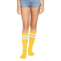 Yellow Knee Socks (Pack of 12 Pairs) yellow knee socks, knee high socks yellow, one size fits most socks, polyester blend socks, team socks, spirit day socks, cheer socks, costume socks, bulk socks pack, Party Express socks
