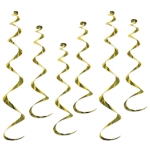 Metallic yellow whirls for ceiling decoration.