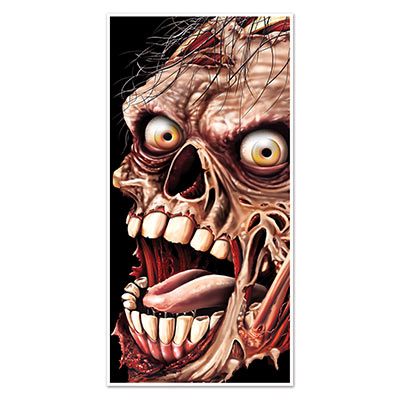 Zombie Door Cover (Pack of 12) Zombie, halloween, door, cover, plastic, scary, monster, indoor, outdoor 