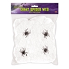 white spider webbing with plastic spiders used for decorating