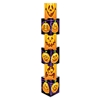 large stackable Halloween decoration with funny jack-o-lantern faces printed on the stacked boxes