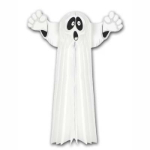 Hanging 3-D paper ghost that looks surprised