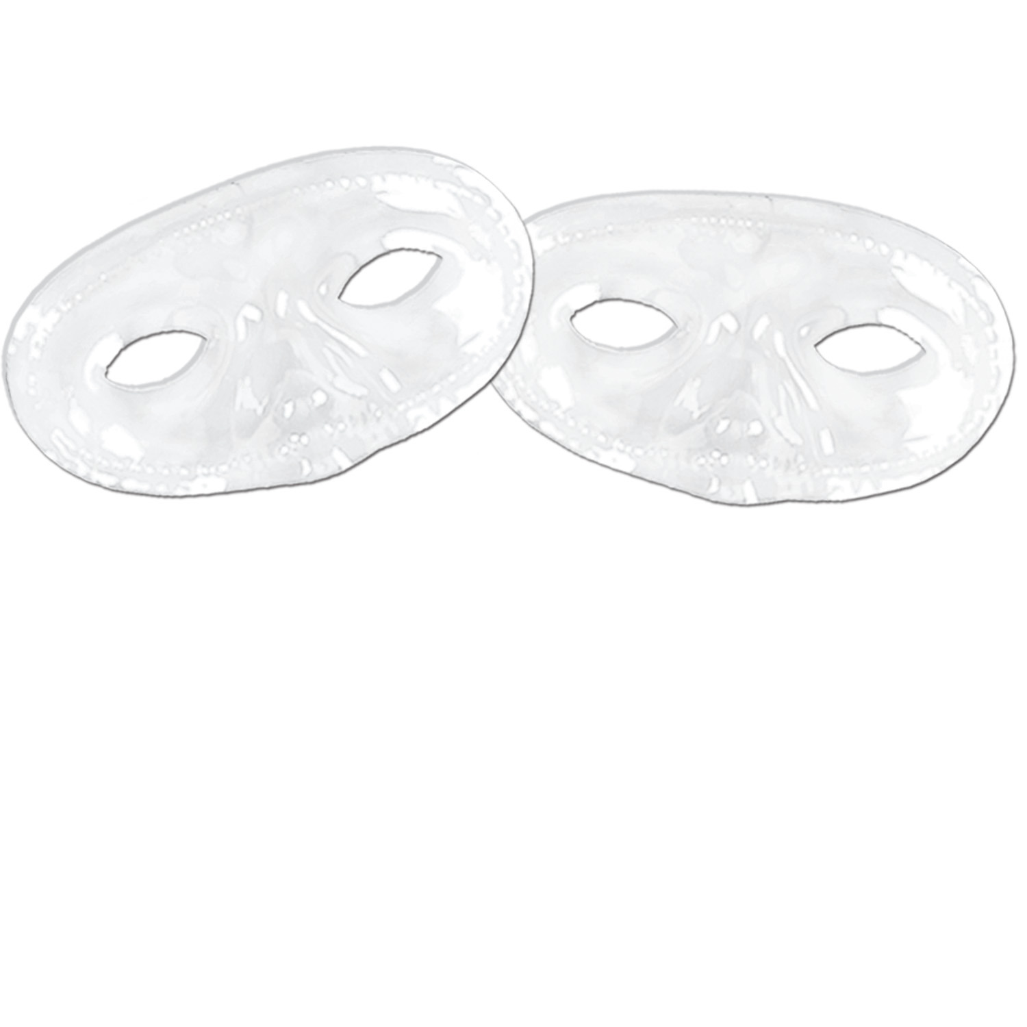 white plastic masquerade masks with an elastic strap
