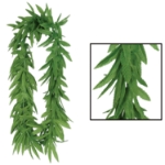 Tropical green fern leaf luau lei. 