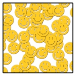 Golden Fanci Fetti smile faces confetti pieces 