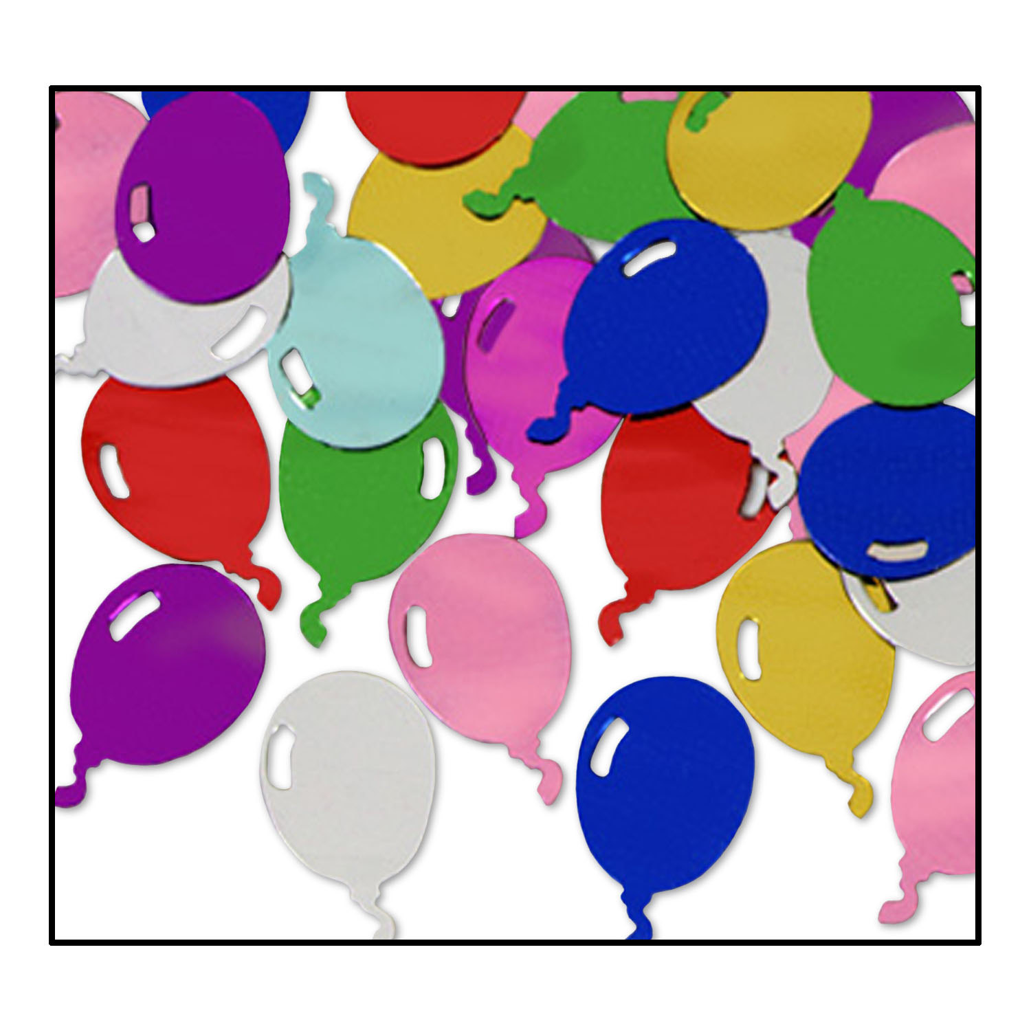 Multi-colored fancir-fetti balloons 