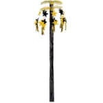 Hanging gold and black metallic star cascade centerpiece 